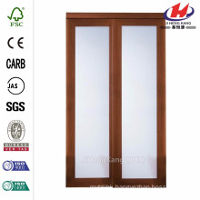 48 in. x 80 in. 2000 Series Composite Cherry 1-Lite Tempered Frosted Glass Sliding Door